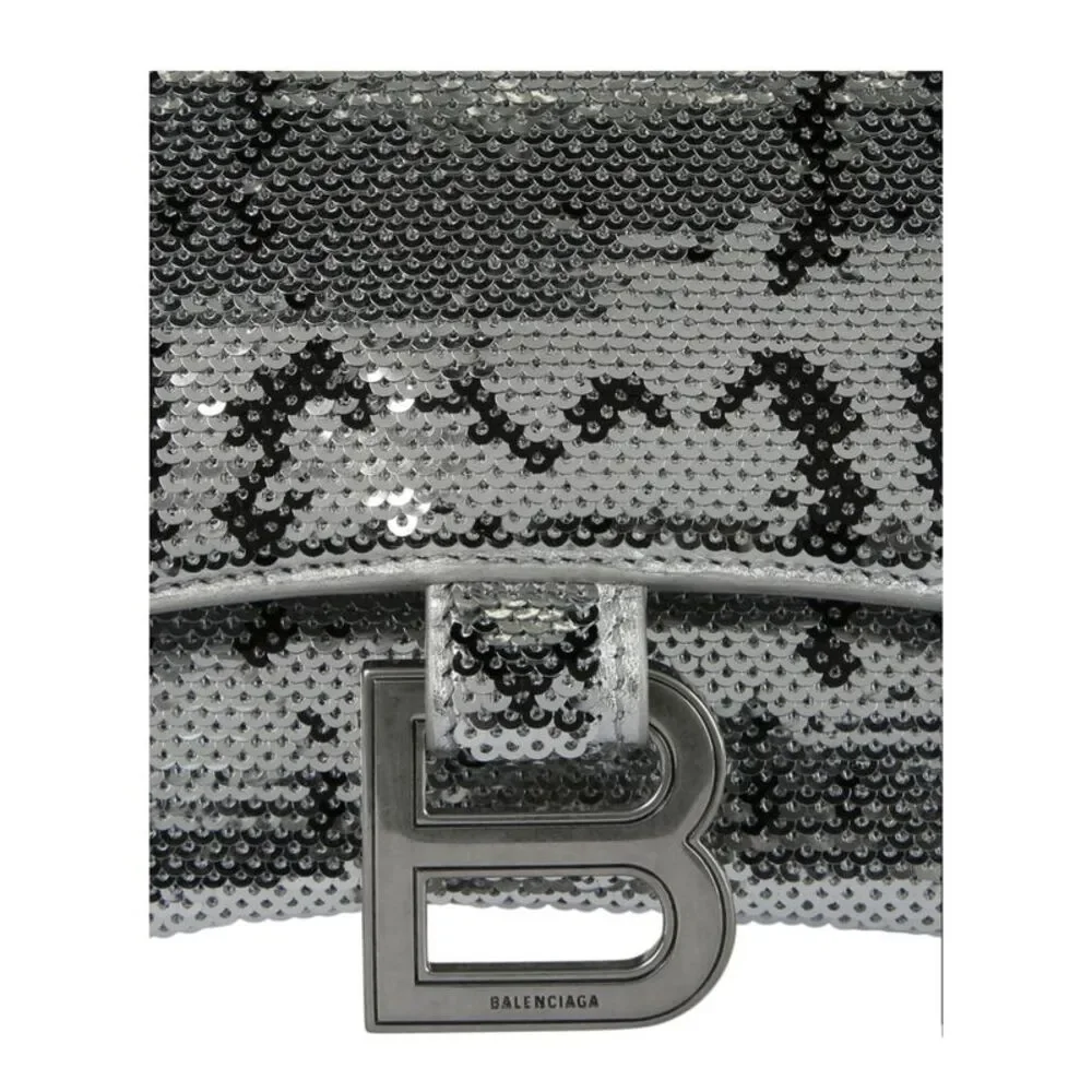 Balenciaga Hourglass XS Handbag with Chain And Sequins Womens